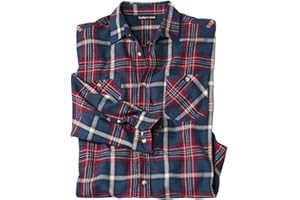ATLAS FOR MEN - Camicia a Quadri in Flanella - Manica Lunga - Disponibile nelle Taglie Grandi