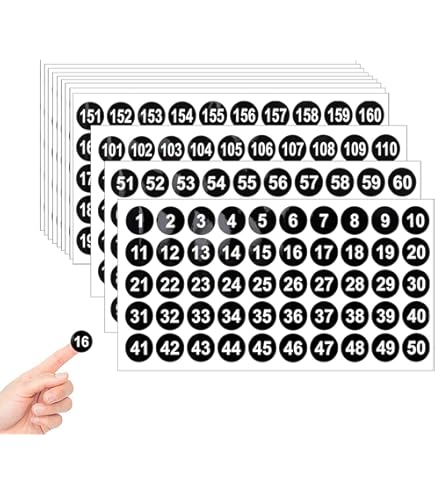 Adesivi Numerici Rotondi Da 1 A 300 - 20 Fogli Impermeabili Per Organizzazione - Foto 4