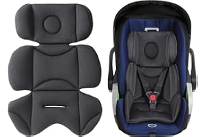 Infant Car Seat Insert – Breathable Head Support for Newborn to Toddler 0-3 Years, Soft Non-Sticky Baby Car Seat Cushion, Universal Carseat Insert Support for Stroller, Swing & Carrier, Black