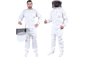 S Self Mark Bee Suit – Vêtement d'apiculteur professionnel complet en polycoton pour homme et femme (Voile rond, 3XL)