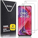 Didisky 2 Pezzi Pellicola Protettiva in Vetro Temperato pert Oppo A74 5G, con Strumento di Installazione,Facile da installare