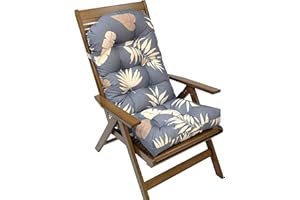 AHSBND Chair Cushion Patio Cushion With Pattern High Back Chair Cushions Durable And Comfy Garden Chair Seat Pad Waterproof Indoor Outdoor(Gray leaves)