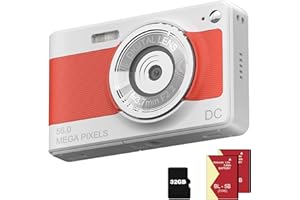 ORDRO Fotocamera digitale 1080P FHD 56MP compatta vlogging con scheda TF 32G 2 batterie portatile per bambini adolescenti studenti anziani principianti