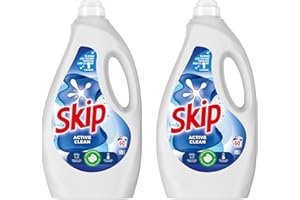 Skip - Lessive Liquide Active Clean - Propreté Impeccable - Fraîcheur Longue Durée - Détache les vêtements tout en respectant fibres et couleurs - 2x60 Lavages