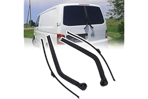 BONJUME Essuie Glace Arrière pour Transporter T5 T6, Bras D'essuie Glace Arrière Jeu de Balais D'essuie Gglace de Remplacement porte Arrière Gauche Droite pour Accessoires Caoutchoucs D'essuie Glace