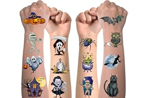HXLEUCRY 20 arkuszy tatuaży na Halloween, dzieci, tatuaż tymczasowy dla chłopców i dziewczynek, prezent urodzinowy dla dzieci, zabawka, dekoracja na Halloween, imprezę, cosplay, akcesoria