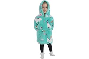 Pterygoid Sweat à Capuche Enfant, Pull Plaid Oversize pour Filles et Garçons, Super Douce Chaude Capuchon Sherpa Peluche à Manches TV pour Tout-Petit 3-6 Ans