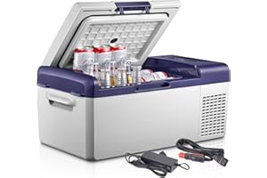 FOHERE 15L Mini Kühlschrank, Kompressor Kühlbox, 12/24V DC und 220-240V AC, Elektrische Kühlschrank für Auto, Lkw, Boot, Fahrzeuge, Camping, Reisen, Haus -20℃~+20℃
