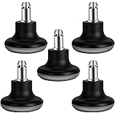 uvce Bell Glides Replacement Office Chair Swivel Caster Wheels to Fixed Stationary Castors, Short Profile with Separate Self 