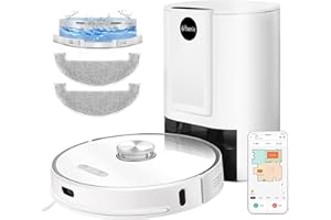 Ultenic T10 Robot Vacuum Cleaner with Mop, Self-empty Base, 3000Pa, Laser Navigation, Wi-Fi Connected, App Control, Multi-floor Mapping, Self-charging Robotic Vacuum for Pet Hair Hard Floor Carpet
