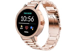 Compatible for Fossil Women Gen 5E Band, onetuo Stainless Steel Metal Replacement Strap Bracelet Compatible for Fossil Women's Gen 5E 42mm Smartwatch