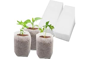 KEAHND Lot De 200 Sacs Non Tissés Pour Pépinière,Semis En Tissu Conteneur Pochette De Plantes,Sacs De Pépinière Non Tissés Pour Semis,Sachets En Tissu Non Tissé Pour Plantes
