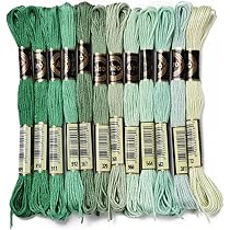 CABODYALS 12 écheveau 6 Brins De Fil à Broder Bleu Dégradé