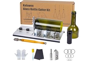 Kalawen Latest Bottle Cutter DIY Tool for Bottle Neck & Round Bottle with Glass Cutter, Stainless Steel Cutting Machine Set for Wine, Beer, Liquor, Whiskey, Alcohol, Champagne, Soda Round Bottles