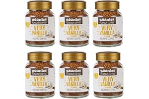 BEANIES THE FLAVOUR CO 6x Beanies Very Vanilla Flavoured Instant Coffee Jars: 50g per jar
