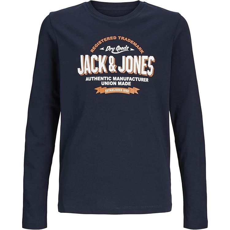 Jungen T-Shirt Langarm - Regular Fit, Mit Frontprint, Rundhalsausschnitt