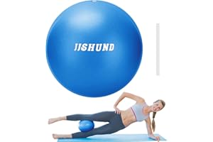 jjshund 25cm Pilates Ball, 9,8 Inch Small Exercise Mini Yoga Gym Ball for Home Gym Pilates, Yoga, Balance, Core Training, Stability, Stretching with Inflation Straw