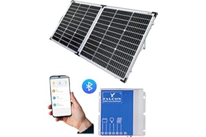 FALCON WORLD CLASS TECHNOLOGY Falcon 130W Portable Folding Solar Panel with 10A Bluetooth MPPT Solar Regulator