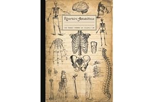 Répertoire Alphabétique: Grand format A4: 21x29,7 cm avec repères pour chaque lettre, 160 pages lignées. Jolie couverture Rétro & Vintage d'Anatomie Antique, idée cadeau thème médical & corps humain