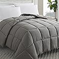 Cosybay Down Alternative Comforter (Dark Grey, Cal-King) - All Season Soft Quilted California King Size Bed Comforter - Duvet Insert with Corner Tabs -Winter Summer Warm Fluffy, 104x96 inches