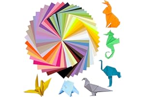 MR COZY Papier Origami Enfant 100 Feuilles - 50 Couleurs Vives Papier Origami 15 cm x 15cm - Double Face Origami Enfant - Kit Feuille Origami Papier Couleur pour Enfant et Adulte loisirs créatifs adultes