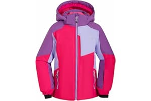 SMONTY Mädchen Skijacke, wasserdicht, warm, mit Kapuze, Schnee-Wintermantel für Kinder