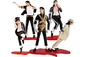 BOMJJOR Confezione da 5 action figure di Michael Jacksn Rock King Classic Album Bambole Action Figure Toy Set da gioco