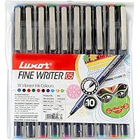 Luxor Finewriter Assorted color (Pack of 10 Pen)