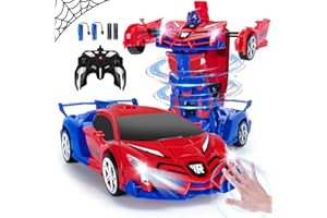 Kazzley 2en1 Voiture Télécommandée Robot, 1/18 Spider Transformator Jouet avec Capteur Gestuel, 2,4GHz Transformable Radiocommande Voiture Jouet Cadeau pour Garçons Filles 3 4 5 6 7 8 9 10 Ans