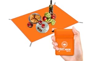 RUVVDR Couverture Pique Nique ImperméAble Tapis de Plage，LéGer Tapis Pique Nique Couverture de Camping pour Plage, Picnic, Parc,Voyage,Pliable (Orange, 70 X 110 CM)