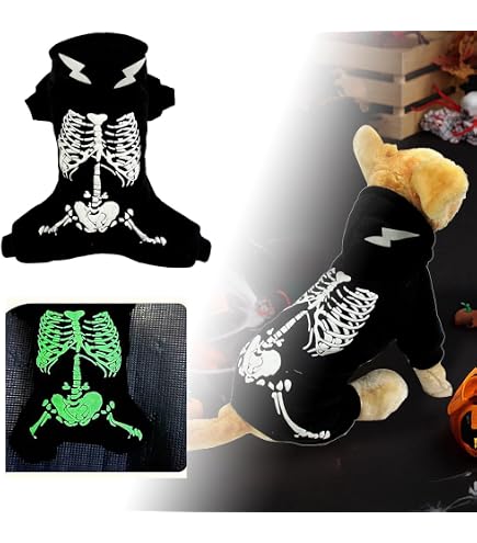 Hundepullover Mit Totenkopf-Muster – Größe M, 35,6 Cm Rückenlänge, 100% Acryl, Für Halloween & Winter