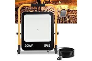 ‎ANSOBEA Ansobea LED Baustrahler 200W 16000LM, arbeitsleuchte LED akku 6000K Tageslichtweiß, LED baustellenlampe mit Stecker, baustellenlampe mit 3M Kabel und Wasserdicht IP66