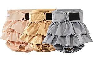 VUNCESSIN Wiederverwendbare Hundewindeln für Hündinnen, waschbar – Premium 3er-Pack, stark saugfähig für Brunst, Inkontinenz & Training (Größe M)