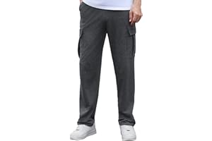Crewhpo Męskie spodnie do biegania, długie spodnie rekreacyjne, bawełniane, Baggy, spodnie treningowe, szerokie nogawki, spodnie sportowe, spodnie dresowe, oddychające, do fitnessu, z czterema