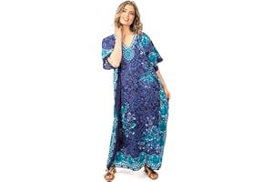 Looking Glam New Ladies Oversized Maxi Kimono Kaftan Tunic Kaftan Dress Free Size