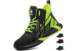 PAQOZKC Chaussure de Securite Homme Femmes Montante Confortable Basket de Sécurité Ultra Légère Chaussures de Travail