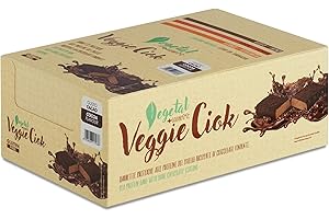 +WATT Veggie Ciok 40 g - Barretta proteica 100% vegetale - Vegan - Proteine di pisello dicoperte di cioccolato fontende - Gusto Cacao - Box 24 Barrette