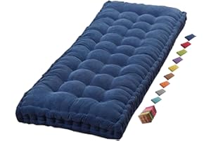 ILIEMAO Coussin Matelas Assise Dossier pour Banc de Jardin balancelle canapé 1/2/3 Places Coussin pour Banc de Jardin Exterieur Interieur 170 cm sur Mesure 110x50 Coussin pour Banc 150 cm(Denim Blue 1c,170x55