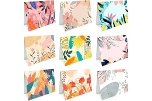 9 Mini Floral Blank Cards, 8x4 cm | Assorted Small Floral Greeting Cards for Gift Messages, Return Gifts, DIY Notes & Party Decorations | Cute Mini Cards for Weddings, Birthdays & Special Occasions