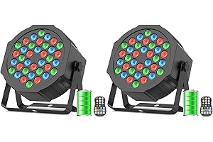 DayFlicker 36 LED Faretto Led a Batteria, 2PCS Ricaricabile Temporizzato RGB Led Party Leds con Batteria da 5000 mAh Telecomando 7CH Master-Slave Auto per DJ Club Festival Palco Illuminazione Esterna