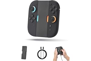 Nitho Portable Charging Grip Compatible with N-Switch 2 Joycon, 2-in-1 Gamepad Case & Charging Dock, Dual Mini Stick Mode, Charge While Playing, Travel Design with USB-C Cable