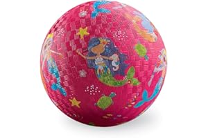 Crocodile Creek Rubber Playground Ball, Ships Inflated, PVC-Free, Durable Design for Indoor Outdoor Games and Active Sports, for Kids 3 Years and Up, 5” Size