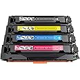 KATRIZ CF380A CF381A CF382A CF383A CF380X 312A 312X Toner Cartridge Compatible For HP Color LaserJet Pro MFP M476dn/M476dw/M476nw Printer (1BK,1C,1M,1Y) 4 Packs