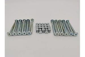 HMH-Shop Bettschraube sechskant M6x50mm / M6x60mm / M6x70mm / M6x100mm Möbelschraube Quermutter M6 (20, Bettschraube M6x70mm + Quermutter)