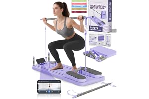 AMAZINGHOME Pilates Board (inkl. set med 5 motståndsband) – multifunktionell pilatesreformer för kärn- och magmuskelträning, premium pilates-enhet för kvinnor hemmafitness