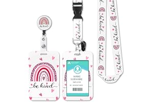 COCHIE Ausweishülle mit Band, Kartenhalter Ausweis mit Drehbarer Karabinerverschluss, für Frauen, Lehrer, Krankenschwestern, Doktor, Student