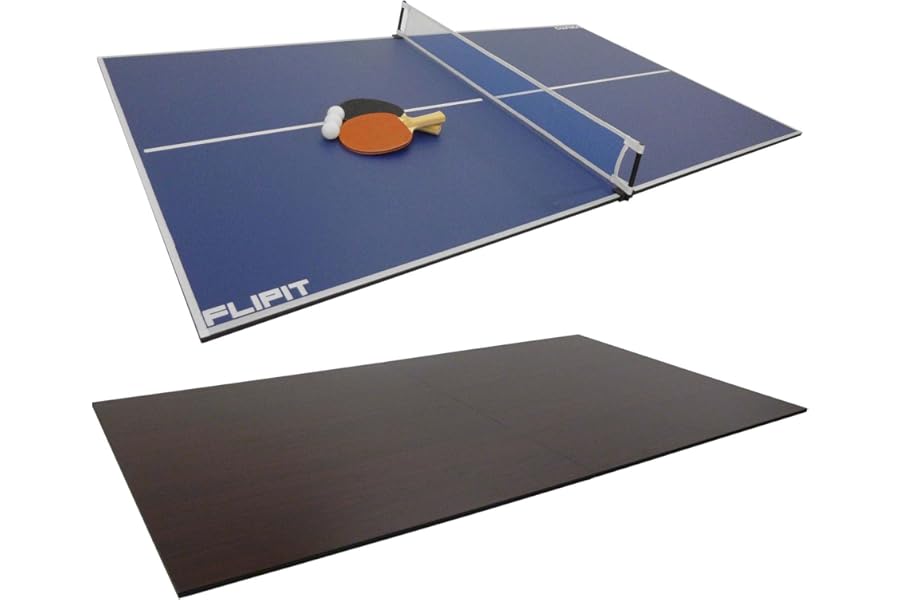 VIAVITO Flipit 6ft Table Tennis Top, Indoor Games Table, Table Tennis Set Inc. Bats, Balls, Net & Posts, for Families Adults and Kids, Reversible Ping Pong Folding Top