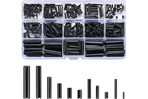 DAJMAIEZ 460 Stück Spannstift Hohlsplinte Sortiment Set, Klappsplinte, Hohl Federstifte, Hohlsplint Manganstahl - M1.5/M2/M2.5/M3/M4/M5/M6