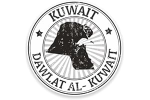 DESTINATIONVINYL 2 x 20cm/200mm Kuwait Flag Vinyl Sticker Decal Laptop Car Travel Luggage Label Tag #9299