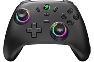 ALEEMTRY Switch Controller, compatibile con Switch/Switch Lite/Switch OLED/Android/iOS/Windows, Wireless Switch Pro Controller con RGB Hall Effect Joysticks, 1000 mAh Controller Switch con Turbo